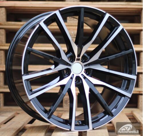 Ratlankis R21x9.5  5X112  ET  37  66.6  H0324  (BY1473)  Black Polished (MB)  For BMW  (P+Z1)  (Rear+Front)