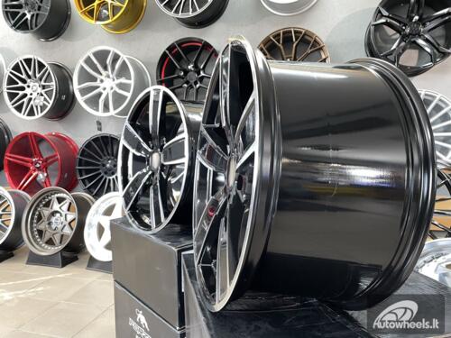 Ratlankis R22x9.5  5X130  ET  46  71.6  H5082  (ZLRGW400)  Black Polished (MB)  For PORCH  (K3)  (FORGED (Rear+Front))