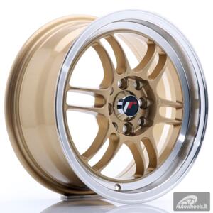 JR Wheels JR7 15x7 ET38 4x100/114 Gold w/Machined Lip