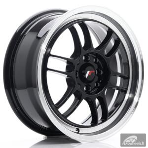 JR Wheels JR7 16x7 ET38 4x100/114 Gloss Black w/Machined Lip