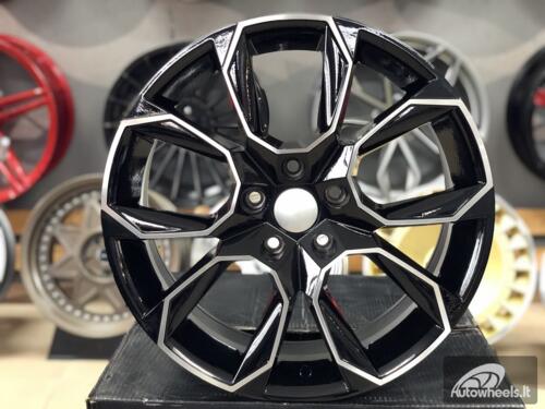 Ratlankis R18x8  5X112  ET  45  57.1  SK516  (IN5474)  Black Polished (MB)  For SKODA  (K7)