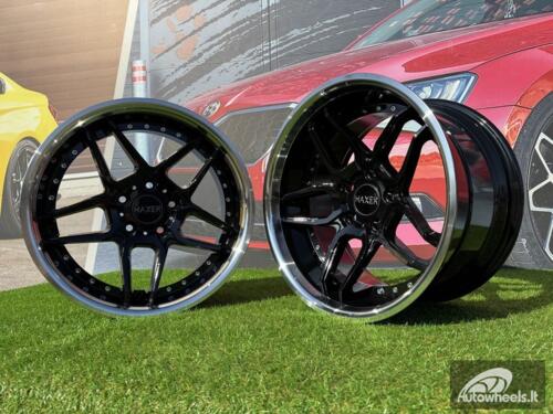 Ratlankis R18x8.5  5X120  ET  20  74.1  SSA01  (HX030)  Black+Polished Lip (BLPL)  For HAXER  (Z2)  (Rear+Front)