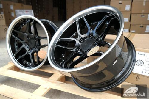 Ratlankis R18x8.5  5X120  ET  20  74.1  SSA01  (HX030)  Black+Polished Lip (BLPL)  For HAXER  (Z4)  (Rear+Front)