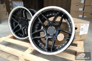 Ratlankis R18x8.5  5X120  ET  20  74.1  SSA01  (HX030)  Black+Polished Lip (BLPL)  For HAXER  (Z4)  (Rear+Front)