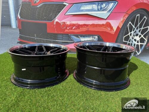 Ratlankis R18x10  5X120  ET  15  74.1  SSA01  (HX030)  Black+Polished Lip (BLPL)  For HAXER  (Z2)  (Rear+Front)