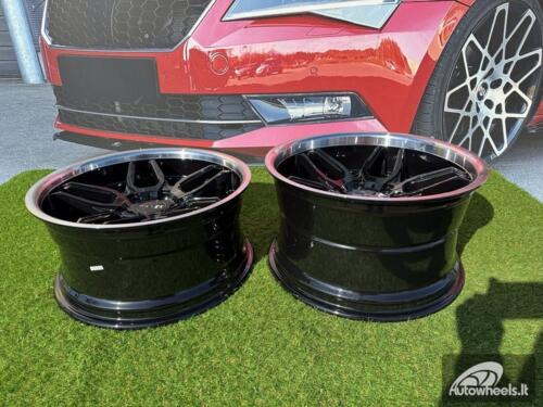 Ratlankis R18x10  5X120  ET  15  74.1  SSA01  (HX030)  Black+Polished Lip (BLPL)  For HAXER  (Z2)  (Rear+Front)