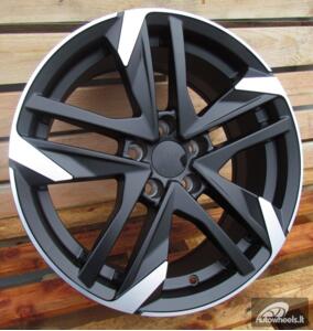 Ratlankis R15x6.5  4X108  ET  25  65.1  XE170  (BK5788)  Black Polished Half Matt (MBHM)  For PEUG  (L3)