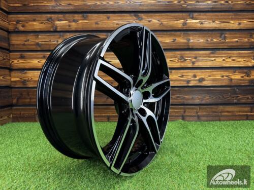 Ratlankis R18x8  5X112  ET  43  66.6  XE225  (BK5434)  Black Polished (MB)  For MER  (K2+P)