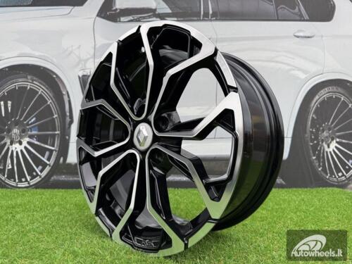 Ratlankis R17x7  4X100  ET  44  60.1  XF260  (BK1058)  Black Polished (MB)  For RENAU  (R+L1)