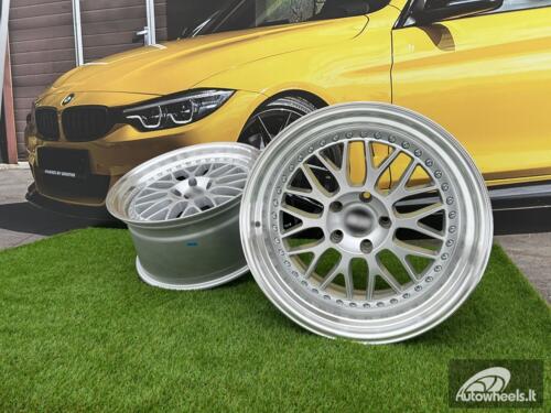 Ratlankis R19x9.5  5X120  ET  22  74.1  XFE55  Silver+Polished Lip (SP)  For BMW  (K4)  (BBS Style REAR+FRONT)