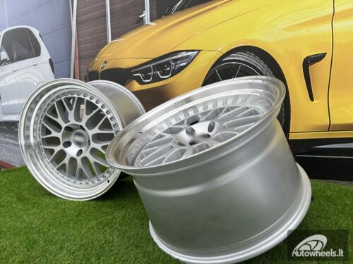 Ratlankis R19x9.5  5X120  ET  22  74.1  XFE55  Silver+Polished Lip (SP)  For BMW  (P1)  (BBS Style REAR+FRONT)
