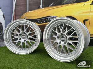 Ratlankis R19x9.5  5X120  ET  22  74.1  XFE55  Silver+Polished Lip (SP)  For BMW  (P1)  (BBS Style REAR+FRONT)