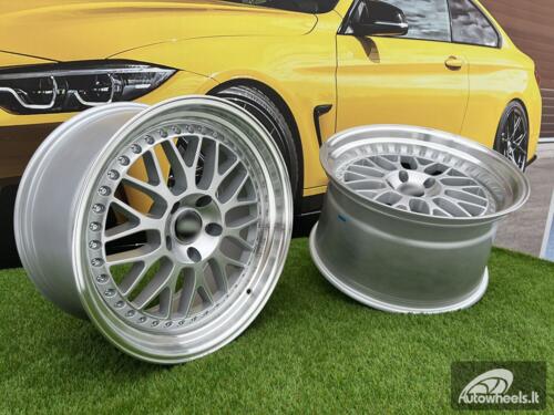 Ratlankis R19x9.5  5X120  ET  22  74.1  XFE55  Silver+Polished Lip (SP)  For BMW  (P1)  (BBS Style REAR+FRONT)