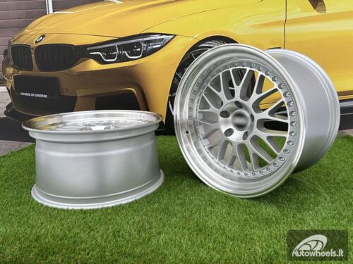 Ratlankis R19x9.5  5X120  ET  22  74.1  XFE55  Silver+Polished Lip (SP)  For BMW  (P2)  (BBS Style REAR+FRONT)