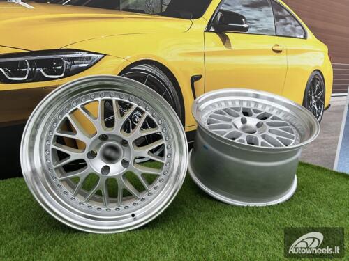 Ratlankis R19x9.5  5X120  ET  22  74.1  XFE55  Silver+Polished Lip (SP)  For BMW  (P2)  (BBS Style REAR+FRONT)