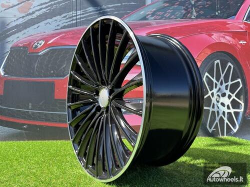 Ratlankis R20x9.5  5X112  ET  35.5  66.6  Y5909B  Black+Polished Lip (BLPL)  For MER  (K4+P)  (Rear+Front)