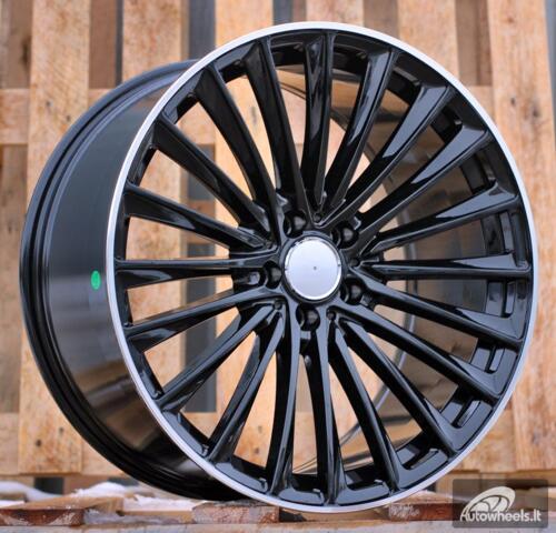 Ratlankis R20x9.5  5X112  ET  35.5  66.6  Y5909B  Black+Polished Lip (BLPL)  For MER  (K4+P2)  (Rear+Front)