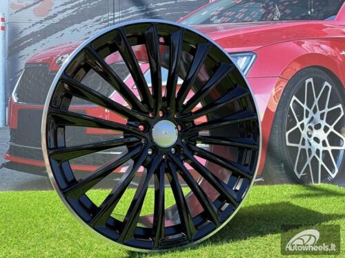 Ratlankis R20x9.5  5X112  ET  35.5  66.6  Y5909B  Black+Polished Lip (BLPL)  For MER  (K4+P2)  (Rear+Front)