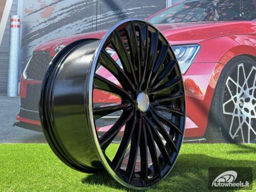 Ratlankis R20x9.5  5X112  ET  35.5  66.6  Y5909B  Black+Polished Lip (BLPL)  For MER  (K4+P2)  (Rear+Front)
