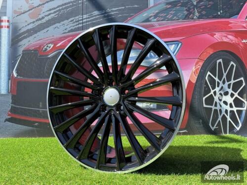 Ratlankis R20x9.5  5X112  ET  35.5  66.6  Y5909B  Black+Polished Lip (BLPL)  For MER  (K4+P2)  (Rear+Front)