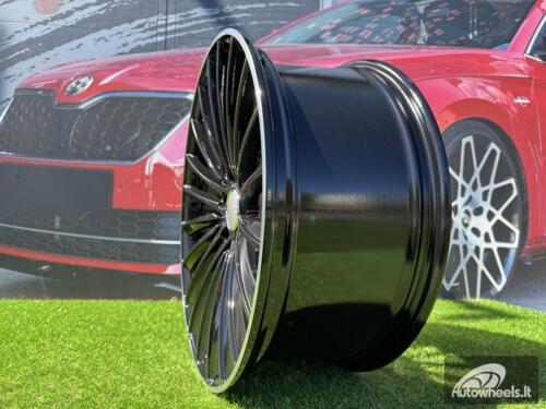 Ratlankis R20x9.5  5X112  ET  35.5  66.6  Y5909B  Black+Polished Lip (BLPL)  For MER  (K4+P2)  (Rear+Front)