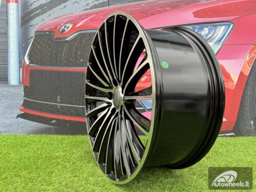 Ratlankis R20x8.5  5X112  ET  34.5  66.6  Y5909B  Black Polished (MB)  For MER  (P)  (Rear+Front)