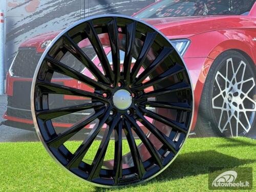 Ratlankis R20x8.5  5X112  ET  34.5  66.6  Y5909B  Black+Polished Lip (BLPL)  For MER  (K4+P2+P)  (Rear+Front)