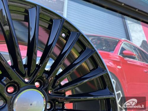 Ratlankis R20x8.5  5X112  ET  34.5  66.6  Y5909B  Black+Polished Lip (BLPL)  For MER  (K4)  (Rear+Front)