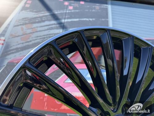 Ratlankis R20x8.5  5X112  ET  34.5  66.6  Y5909B  Black+Polished Lip (BLPL)  For MER  (K4)  (Rear+Front)