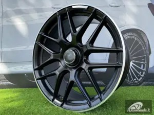 Ratlankis R20x8.5  5X112  ET  43  66.6  B5318  Black Half Matt+Polished Lip (BLHMPL)  For MER  (P2+P)  (REAR+FRONT)