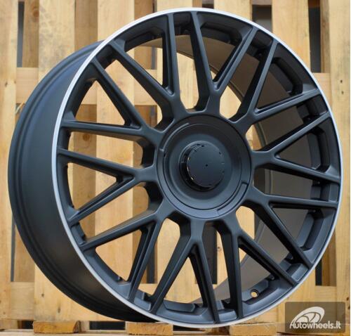 Ratlankis R20x9.5  5X112  ET  38  66.6  FE230  (Y0207)  Black Half Matt+Polished Lip (BLHMPL)  For MER  (P2)  (Rear+Front)