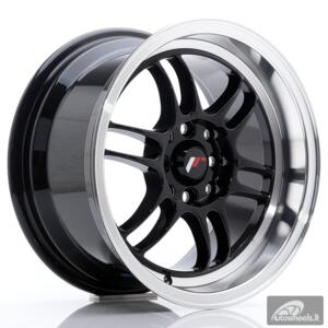 JR Wheels JR7 15x8 ET35 4x100/114 Glossy Black w/Machined Lip