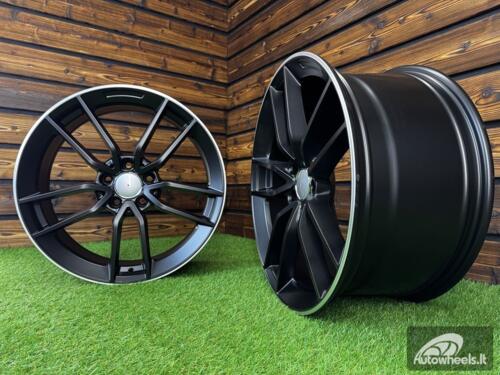 Ratlankis R19x8  5X112  ET  43  66.6  B5461  Black Half Matt+Polished Lip (BLHMPL)  For MER  (K4+M)  (Rear+Front)