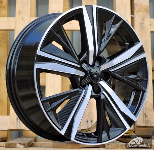 Ratlankis R18x7.5  5X108  ET  44  65.1  Y1187  Black Polished (MB)  For PEUG  (K4)  (NEW Design Carved Spokes)