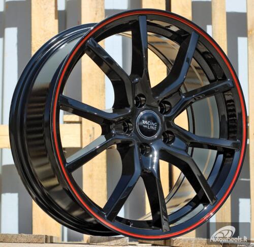 Ratlankis R17x7  5X105  ET  40  56.6  B5253  Black+Red Line (BR)  For RACIN  (D2)  ()