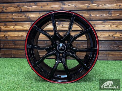 Ratlankis R17x7  5X105  ET  40  56.6  B5253  Black+Red Line (BR)  For RACIN  (L3)  ()
