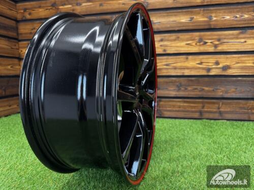 Ratlankis R17x7  5X105  ET  40  56.6  B5253  Black+Red Line (BR)  For RACIN  (L3)  ()