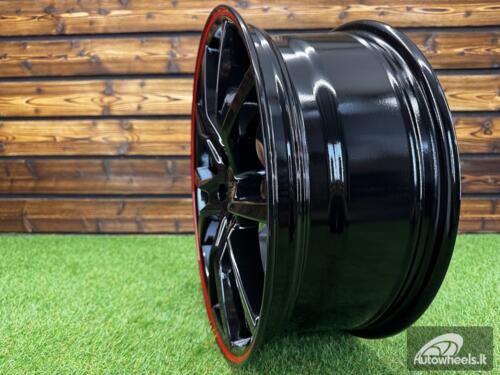 Ratlankis R17x7  5X105  ET  40  56.6  B5253  Black+Red Line (BR)  For RACIN  (L3)  ()