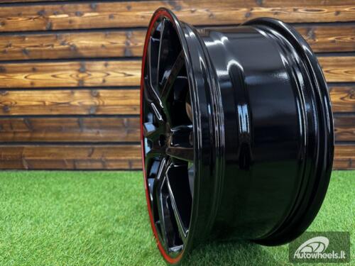 Ratlankis R17x7  5X105  ET  40  56.6  B5253  Black+Red Line (BR)  For RACIN  (L3)  ()
