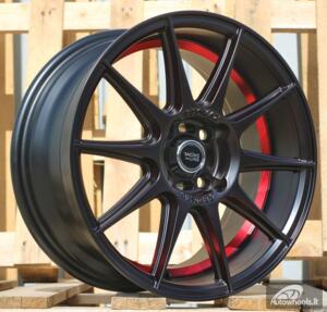 Ratlankis R15x7  4X100  ET  38  60.1  B5705  Black Half Matt+Red Lip (BLHMRL)  For RACIN  (D3)