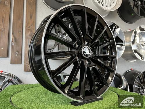 Ratlankis R17x7  5X112  ET  46  57.1  B5969  Black+Polished Lip (BLPL)  For SKODA  (D2+K4)