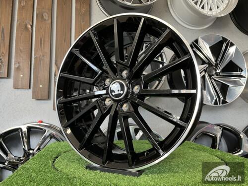 Ratlankis R17x7  5X112  ET  46  57.1  B5969  Black+Polished Lip (BLPL)  For SKODA  (P)