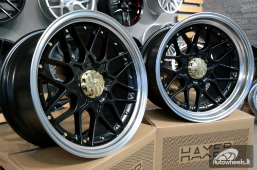 Ratlankis R18x9  10X120/112  ET  20  74.1  HX025  (HX025)  Black Half Matt+Polished Lip (BLHMPL)  For HAXER  (P)  (Front)