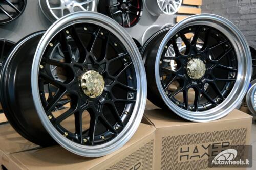 Ratlankis R18x9  10X120/112  ET  20  74.1  HX025  (HX025)  Black Half Matt+Polished Lip (BLHMPL)  For HAXER  (P)  (Front)