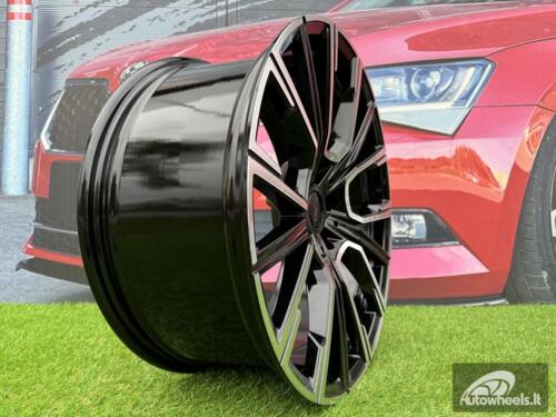 Ratlankis R20x8.5  5X112  ET  25  66.6  B5836  (IN5515)  Black Polished (MB)  For BMW  (K8+K7)  (Rear+Front)
