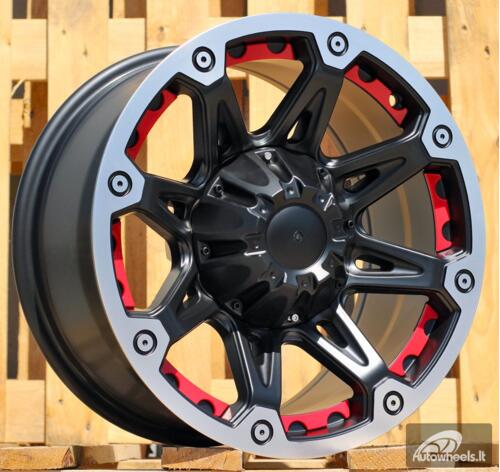 Ratlankis R16x8  6X139.7  ET  M12  110.1  LU849  Black Matt+Polished Lip (BMPL)  For 4X4  (P1)