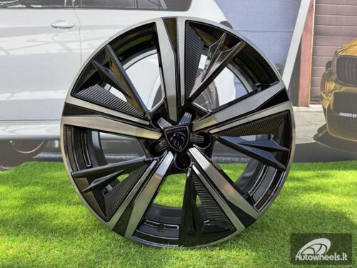 Ratlankis R18x7.5  5X108  ET  44  65.1  Y1187  Black+Tinted Face (BLTF)  For PEUG  (K4)  (NEW Design Carved Spokes)