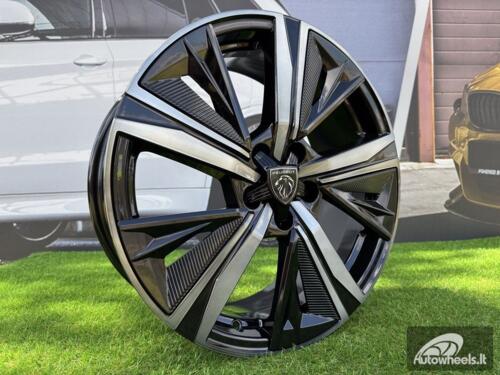 Ratlankis R18x7.5  5X108  ET  44  65.1  Y1187  Black+Tinted Face (BLTF)  For PEUG  (K4)  (NEW Design Carved Spokes)