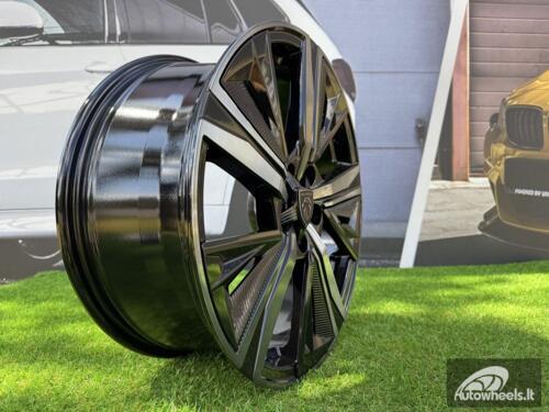 Ratlankis R18x7.5  5X108  ET  44  65.1  Y1187  Black+Tinted Face (BLTF)  For PEUG  (K4)  (NEW Design Carved Spokes)