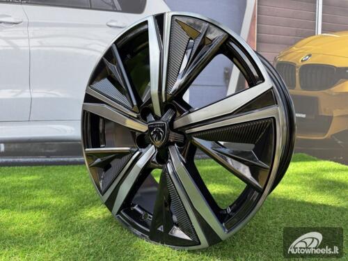 Ratlankis R18x7.5  5X108  ET  44  65.1  Y1187  Black+Tinted Face (BLTF)  For PEUG  (K4)  (NEW Design Carved Spokes)